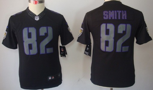 Nike Baltimore Ravens #82 Torrey Smith Black Impact Limited Kids Jersey